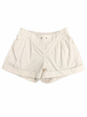 Lululemon Cream High-Rise Pull-On Shorts Size 6 | Rolled Cuff | Pockets